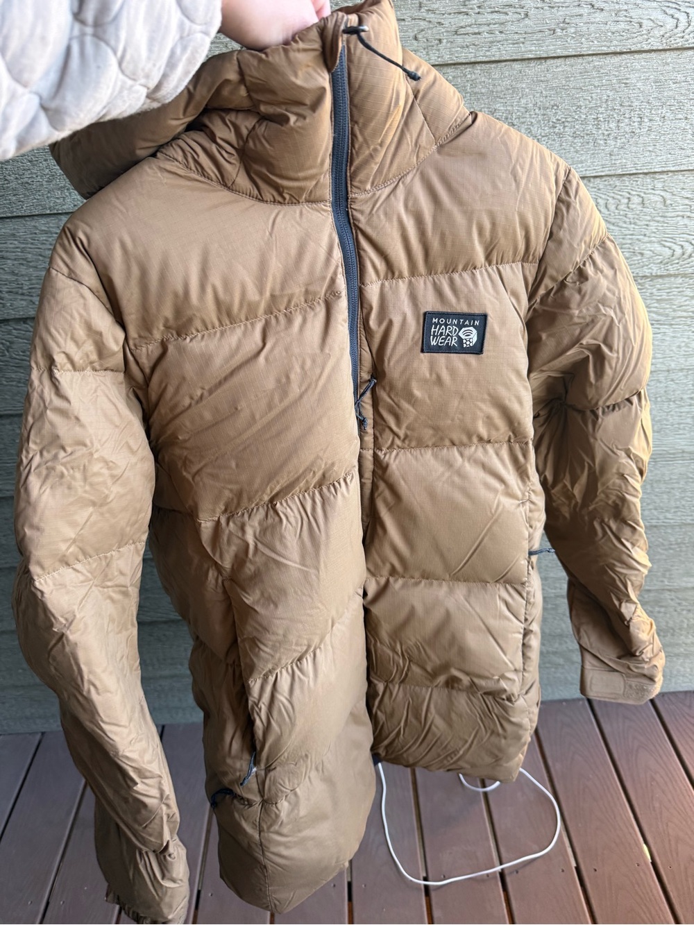 Mountain Hardwear Tan Brown Quilted Down Puffer Jacket